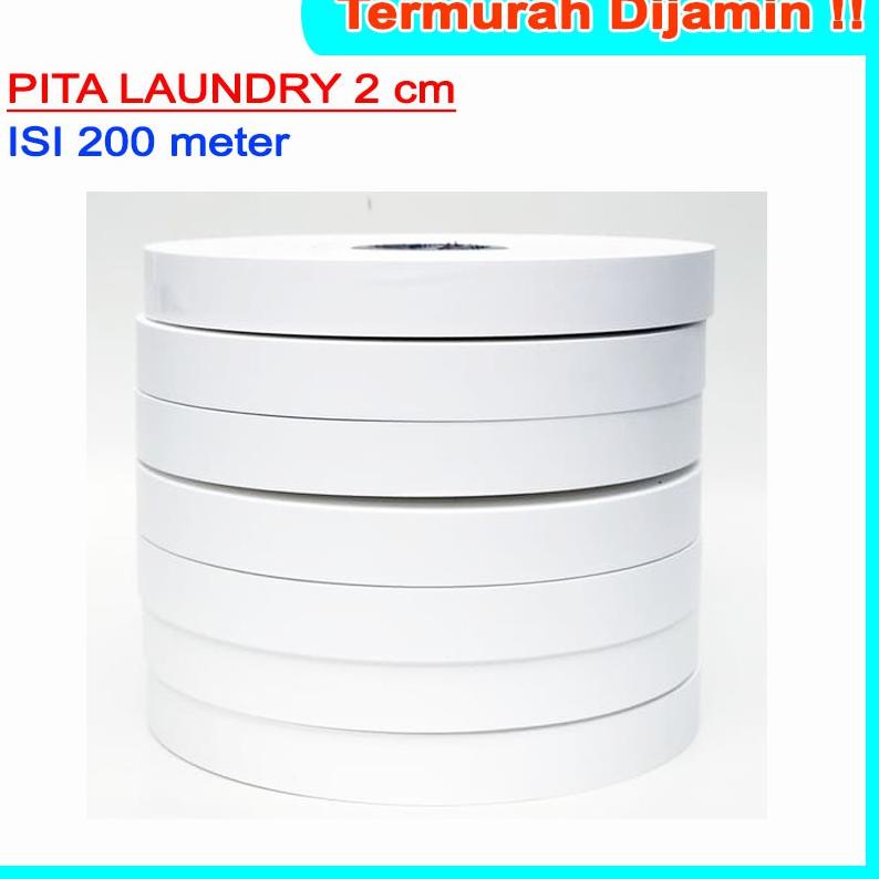 

[KODE L9V9E] PITA LAUNDRY TAFFETA LABEL PENANDA ROLL KAIN KERTAS 20 mm 2 cm 200 meter