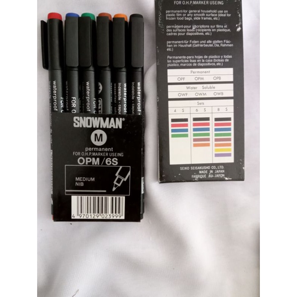 

[OBRAL/CUCI GUDANG] SNOWMAN Spidol OPM 6S M Set/Permanent OHP Marker Using OPM 6S M DISKON BESAR