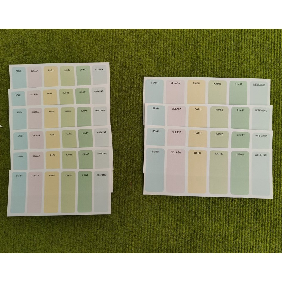 

12Pcs Weekly Planner Perancanaan Mingguan Colorful HVS 100gsm