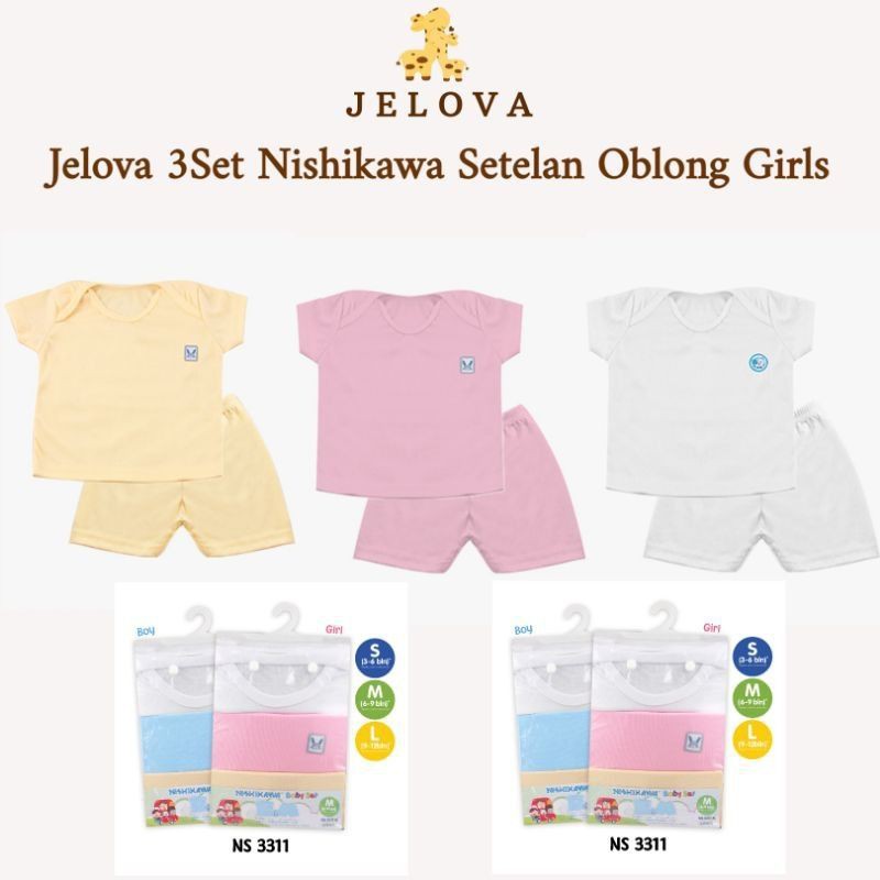 Jelova 3pc Setelan Baju Nishikawa SNI STANDART - Mix Colour