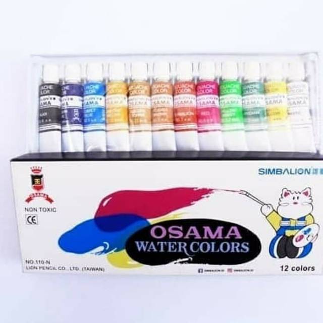 

Cat Air Osama Water Colours 12 Warna