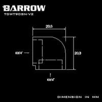 BARROW TDWT90SN-V2 90° Adapter F-F G1/4 Fitting - Silver