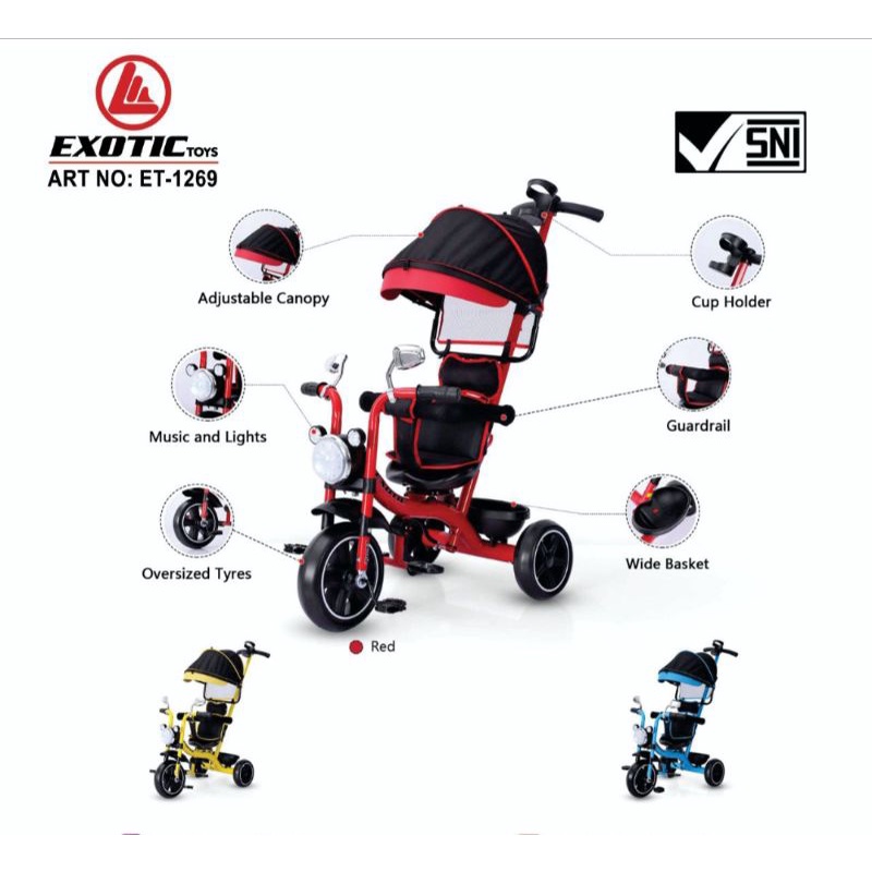 Sepeda Anak Roda Tiga Exotic ET 1269