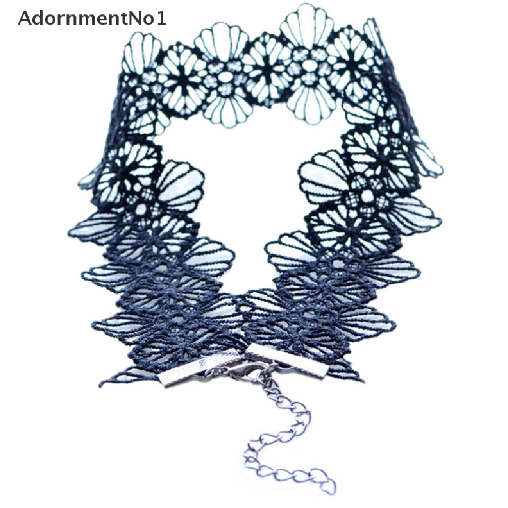 (AdornmentNo1) Kalung Choker Lace Gaya Retro Vintage Gothic Untuk Perhiasan Wanita