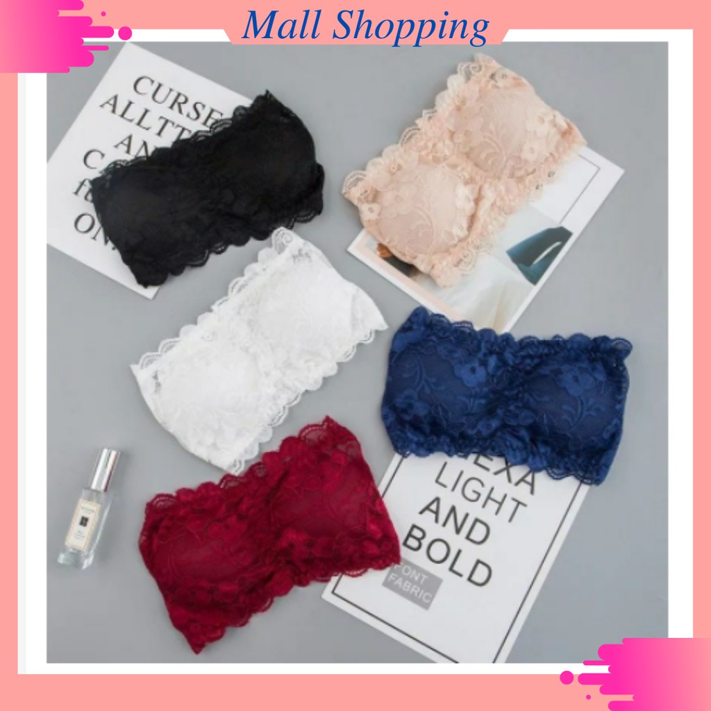 (COD) Crop Top BH Kemben Bandeau IMPORT BRA Sexy Model Tanpa Tali plus Busa MALL SHOPPING