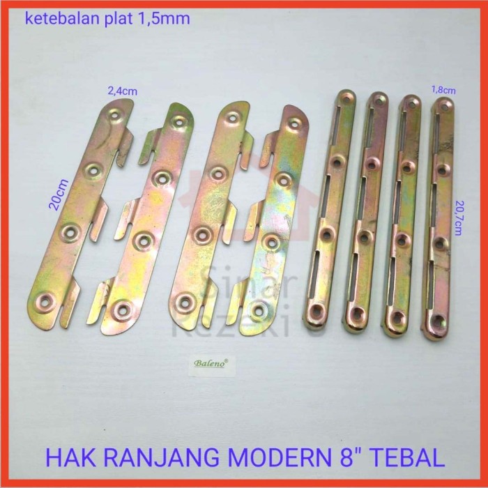 Hak Ranjang Sudut Dipan Siku Cantol Bracket Samping Bed Fitting Engsel - Modern 8" Tebal