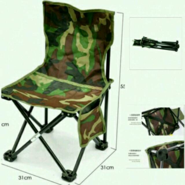 Kursi Lipat Kotak Desain Army - Army Green ( OMHAODAG)