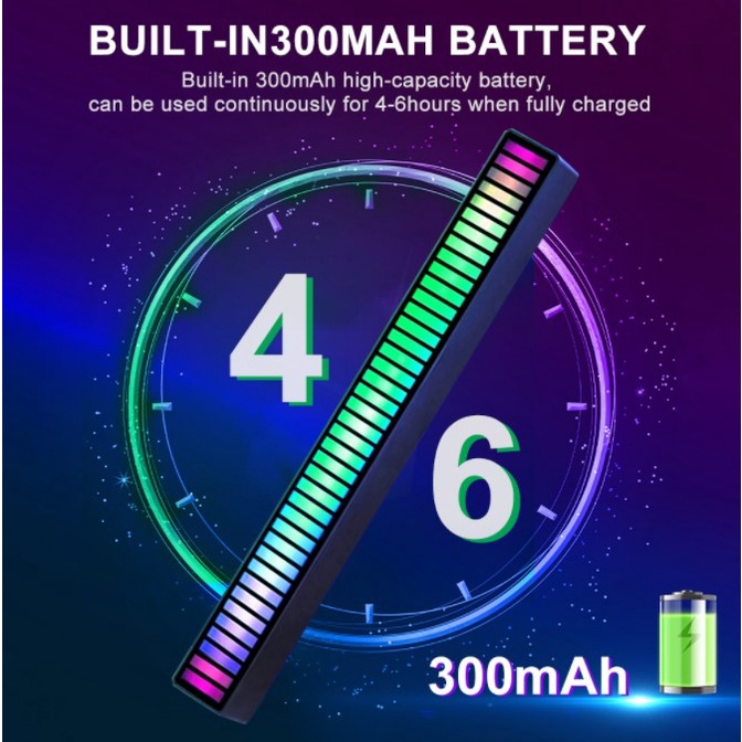 ⚡YZ Lampu LED RGB Bar Strip Spectrum Audio Indicator Music Sound Control Lamp Music Atmosphere Ligh