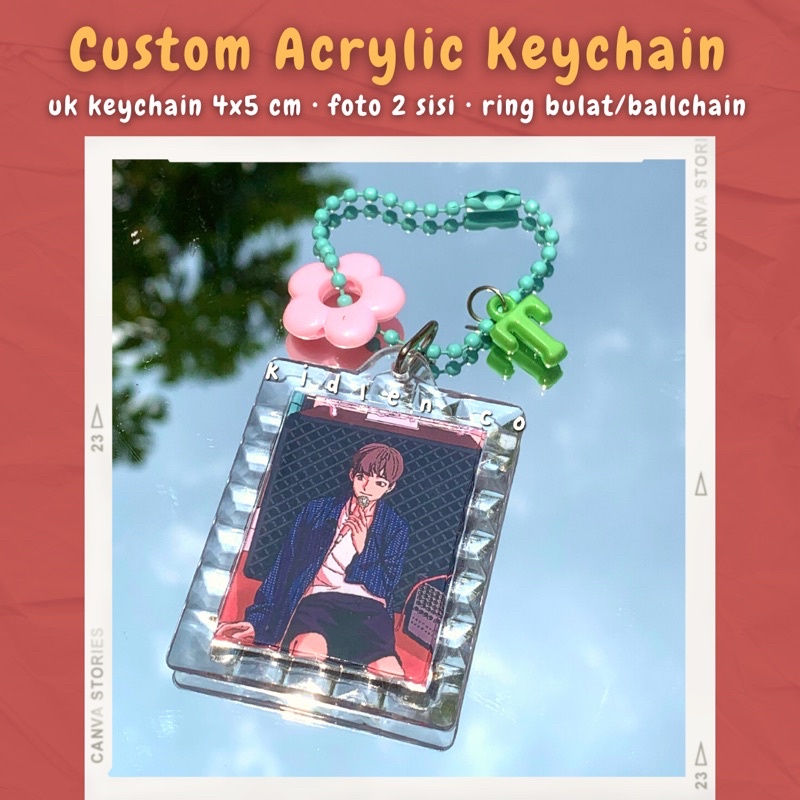 TANPA PO❣️ custom acrylic keychain 2 sisi ♡ costum key chain keyring key ring gantungan kunci ganci akrilik kpop txt