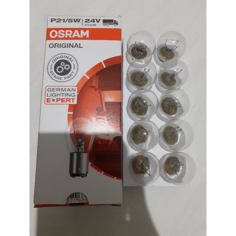 Bohlam rem/lampu rem stop kaki 2 24v Osram Asli terjamin Harga per dus