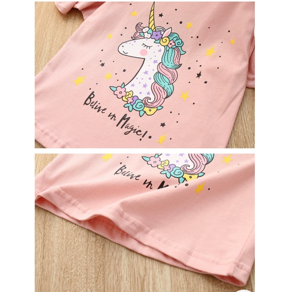 SSP3-Baju Anak Unicorn Setelan Set Perempuan Rok Tutu