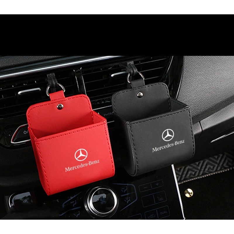 (G-CLUB) Tas Penyimpanan Kunci / Kacamata / Handphone Bahan Kulit Untuk Ac Mobil Mercedes Benz W203 W210 W211 W124 W3002L