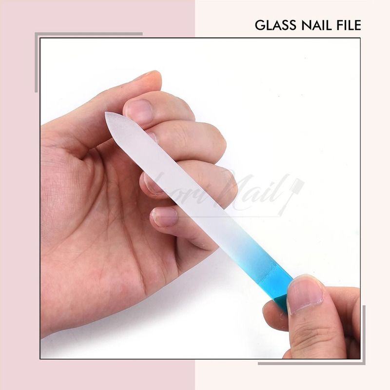 Glass nail file manicure buffer nail art files kikir kuku kaca