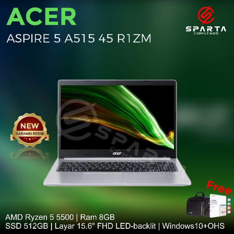 Laptop Acer A515 45 R1ZM AMD Ryzen 5 Gen 5 Ram 8 GB SSD 512 GB Wind 10 New