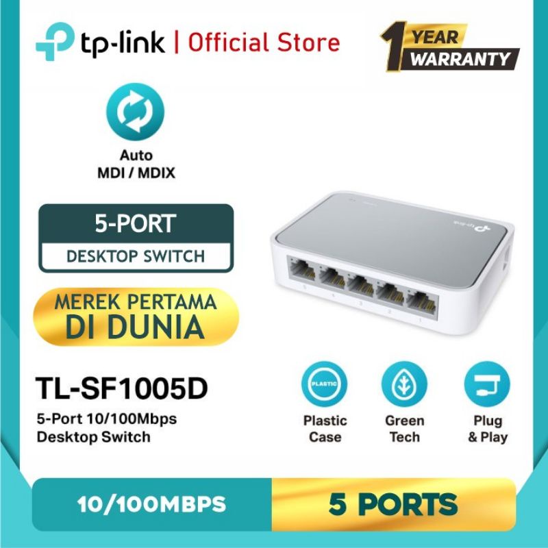 TP-LINK TL-LS1005D 5 Port 10/100 Mbps Switch Hub Garansi Resmi TP-Link Indonesia