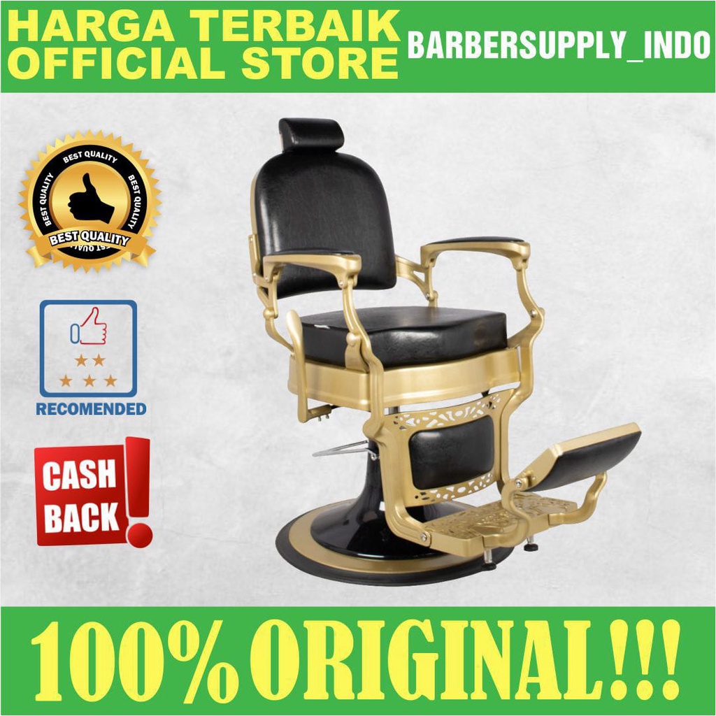 KURSI BARBER SHOP HIDROLIK BARBERSHOP TAKARA MOTIF MI 8045 GOLD