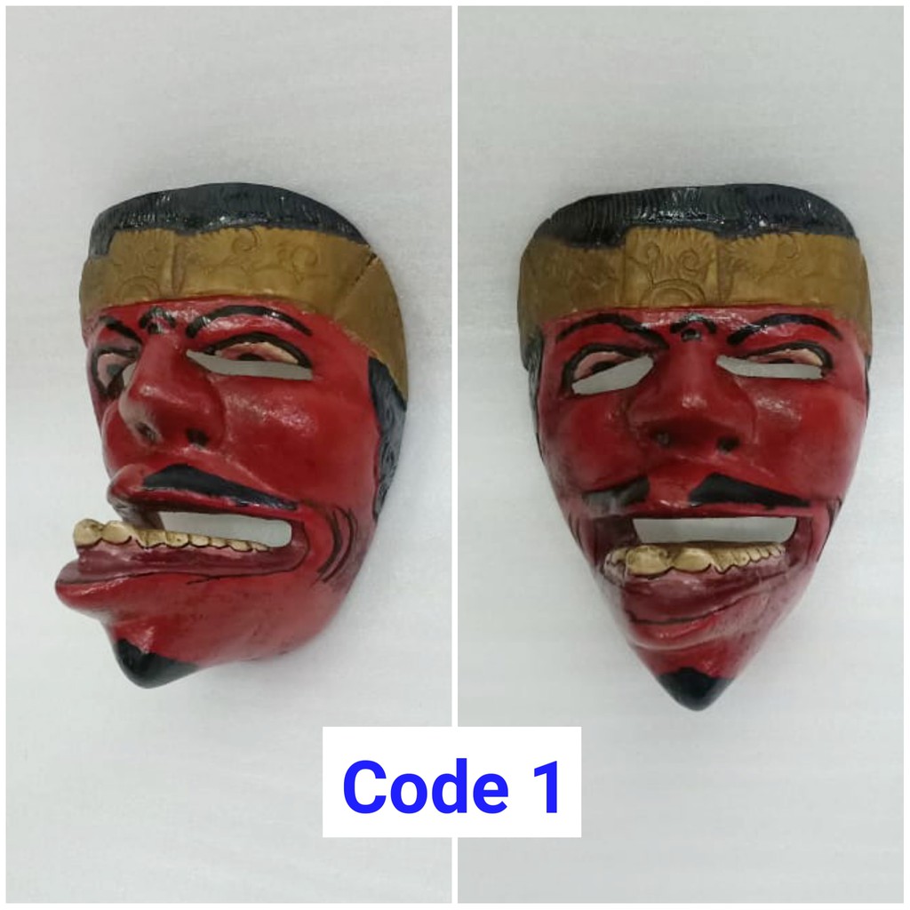 Topeng Kayu Kuno Antik berbagai wajah