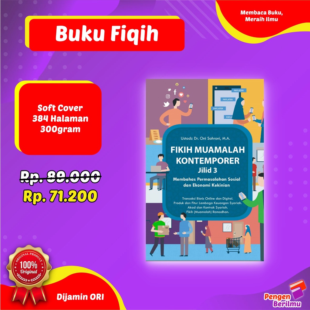 Jual Fikih Muamalah Kontemporer Jilid 3 Buku Fiqih Kontemporer Soft Cover 100 Buku 8142