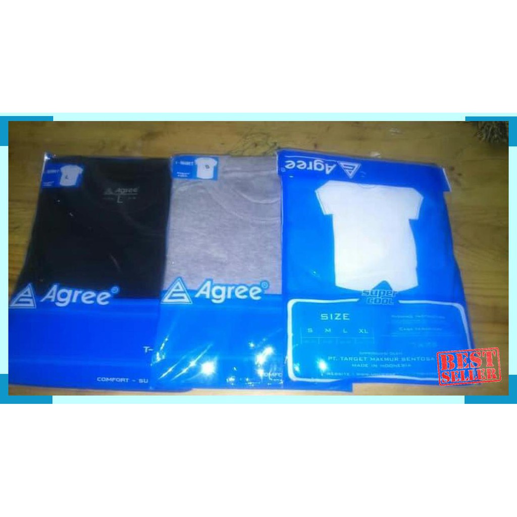 Populer KAOS DALAM|OBLONG AGREE PUTIH- HITAM-ABU MURAH