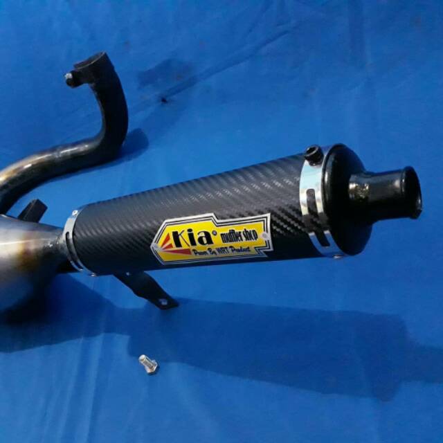 TERMURAHH  Knalpot vespa buang kiri carbon KIA MUFFLER