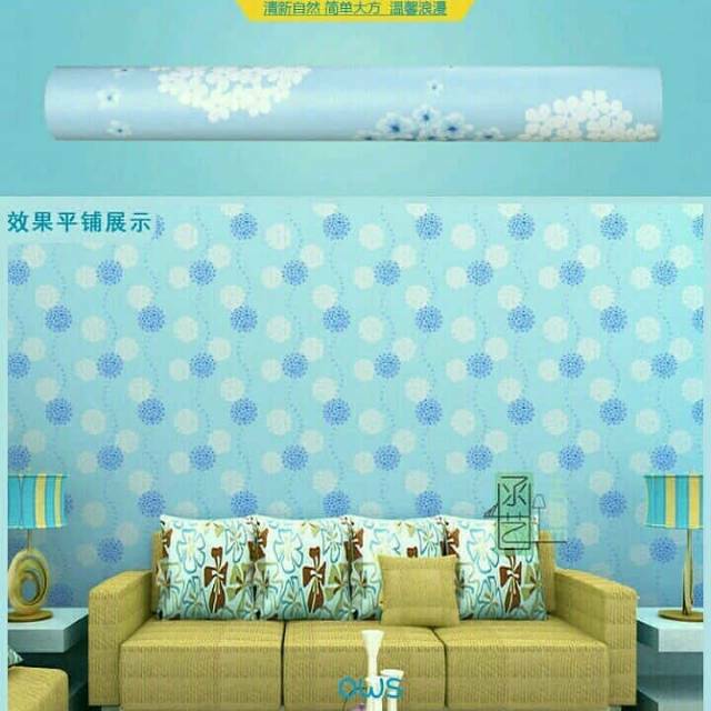 Wallpaper Dinding Motif Bunga Dandelion Ukuran Panjang 10Meter x Lebar 45CM