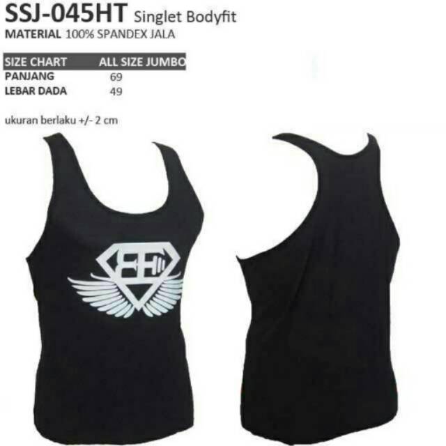 Singlet sport fitness bodyfit big size hitam