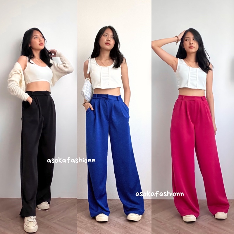 ASOKA Bora Pants - Celana Kulot - Celana Wanita - Wide Leg 2101