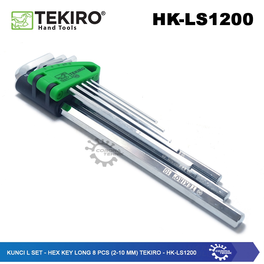 Tekiro - HK-LS1200 - Kunci L Set Hex Key 8 Pcs Panjang