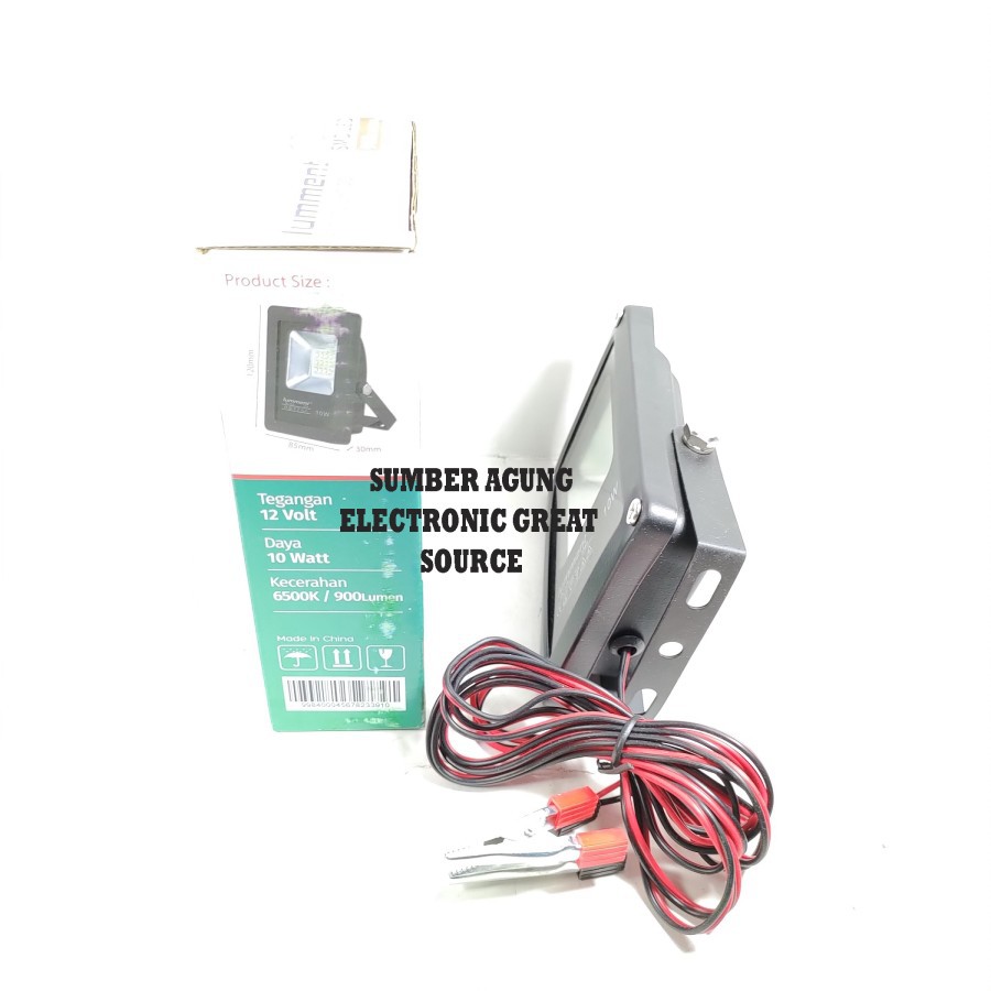Lampu Sorot 10W DC Aki 12V Lumment Outdoor 900Lumen Super Terang