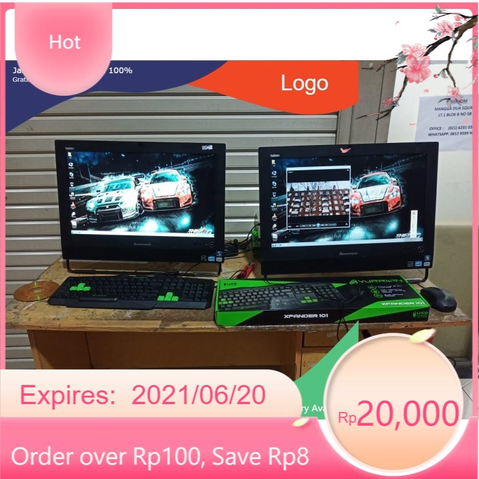 PC CPU ALL IN ONE Murah Lenovo Core i5 HASWEL 8gb 1TB 20in ZOOM Second