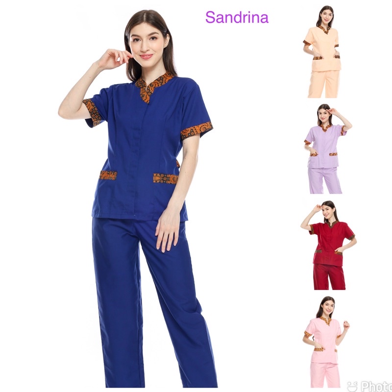 [Sandrina] Baju seragam suster/ seragam nanny/ seragam Baby sitter/ seragam klinik ( BATIK )