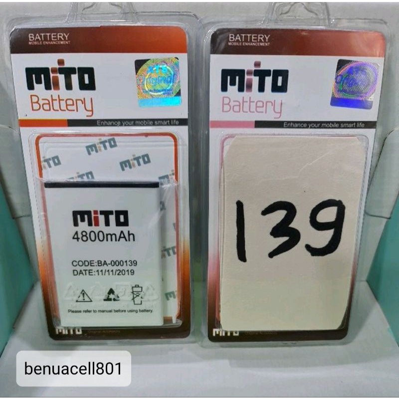 battery baterai baterei batrai MiTO 139 BA-000139