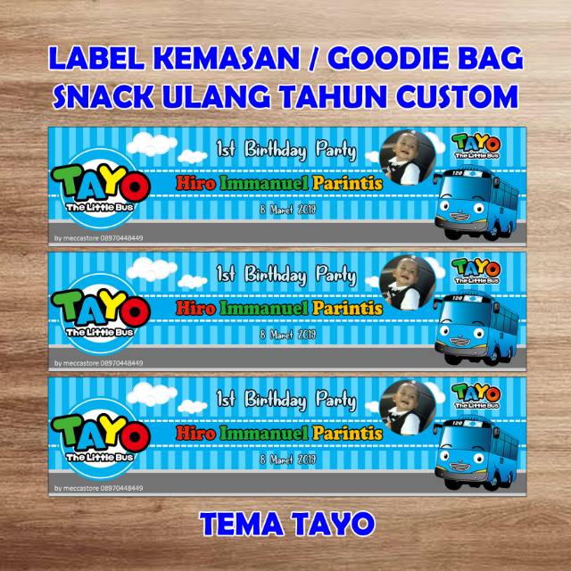 

LABEL KEMASAN GOODIE BAG / SNACK ULANG TAHUN CUSTOM TEMA TAYO