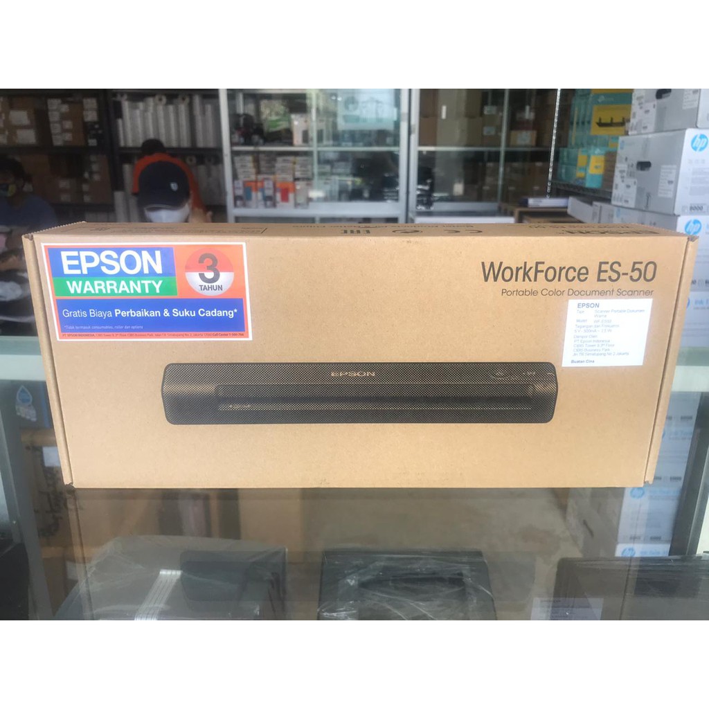 Epson ES50 WorkForce ES50 Scanner Portable Sheetfeed Document Shopee