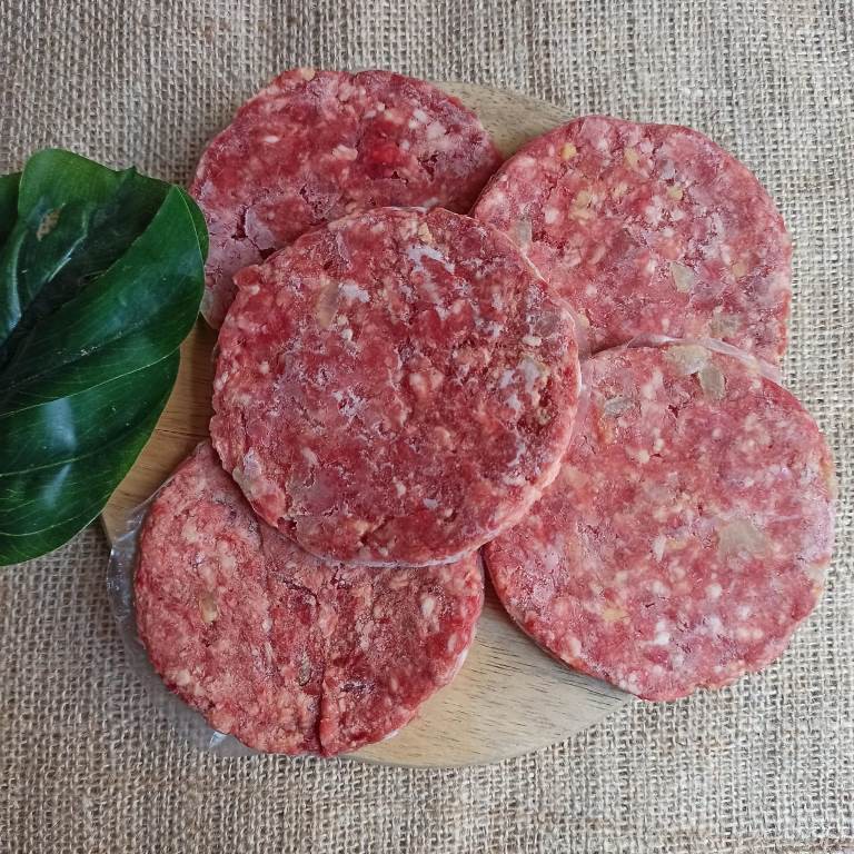

Homemade Beef Burger Patty Premium isi 5Pcs / Daging Sapi Impor