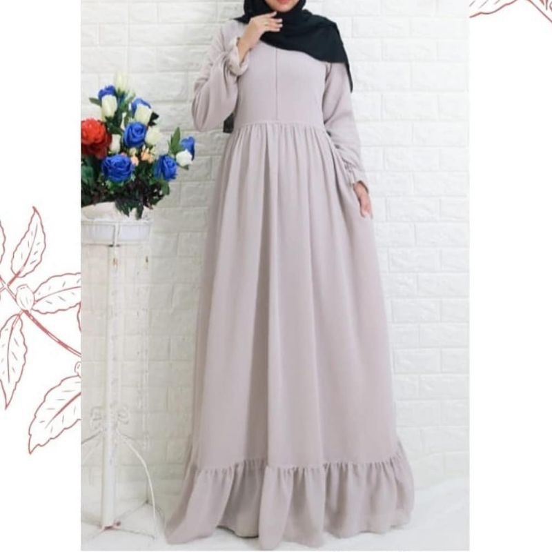 Gamis Polos Ceruty Babydoll