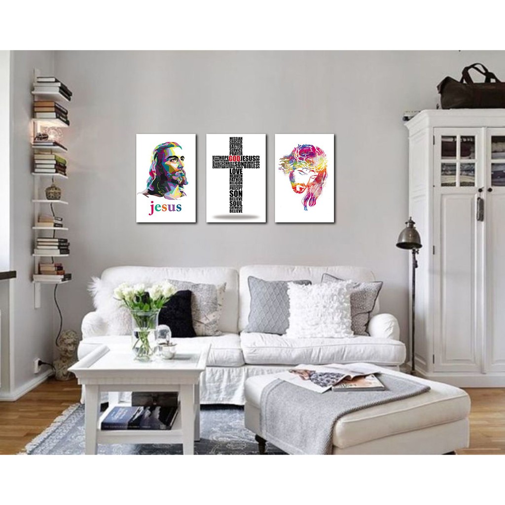 wall decor nasrani poster yesus hiasan dinding rumah kristen katolik