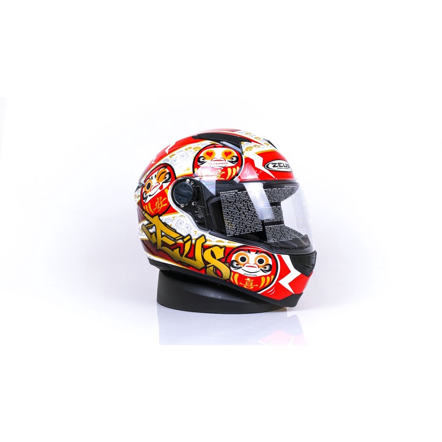 HELM MOTOR ZEUS 811 WHI/AL35 RED HELM