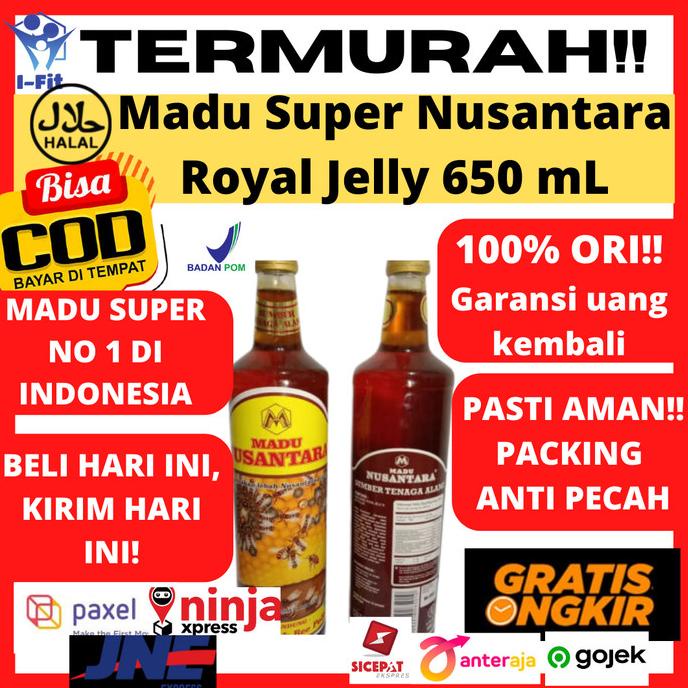 

[COD] MADU NUSANTARA SUPER 650 ml Madu Murni 100% Original [COD]