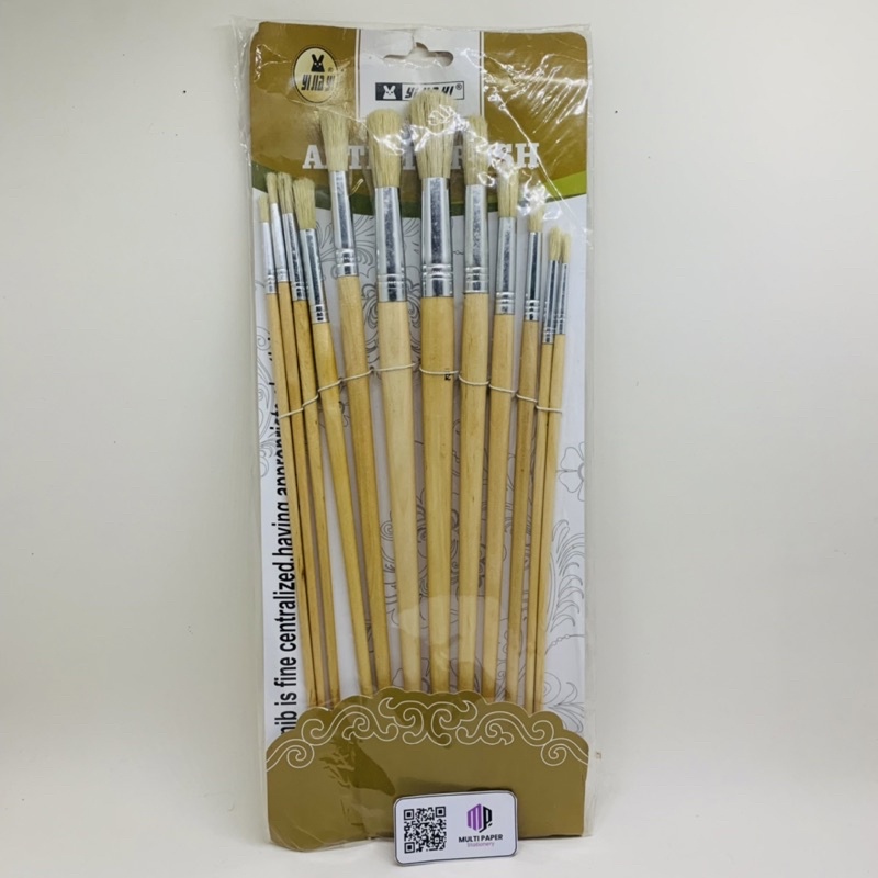 

Kuas Lukis ukuran Lengkap 1 Set Isi 12 Pcs Ye Jia Yi Jumbo