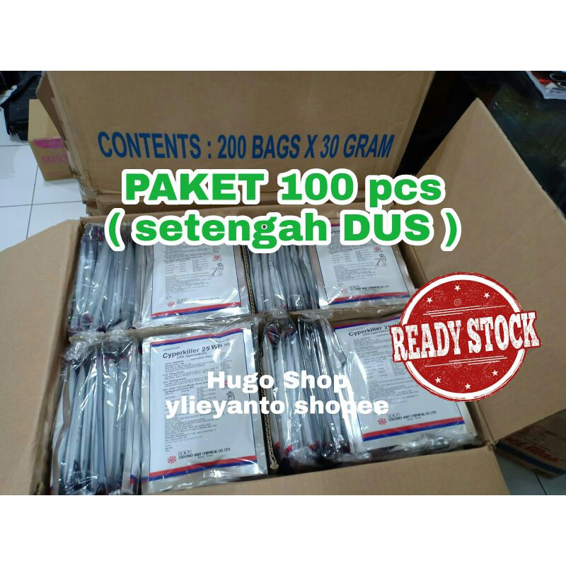 PAKET 100 pcs Cyperkiller 25 WP 30gr grosir reseller / obat kutu walet / pembasmi hama kutu serangga ulat semut