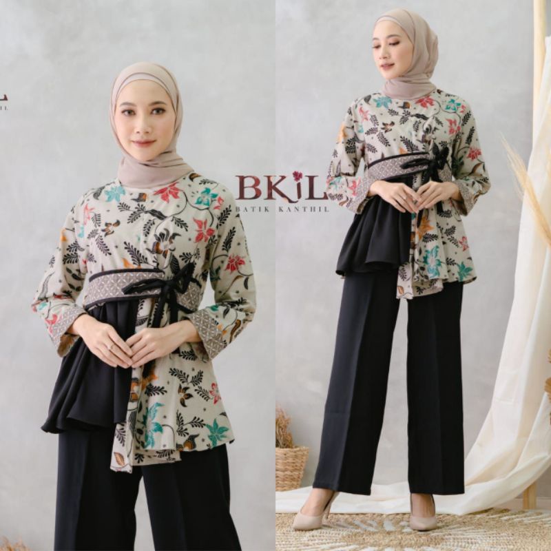 BAJU BATIK WANITA MODERN MONALISA GENES M,L,XL asli QUEENBUTIK