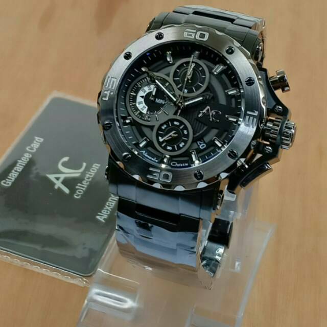 JAM TANGAN PRIA ALEXANDRE CHRISTIE BLACK GOLD AC9205 ORIGINAL