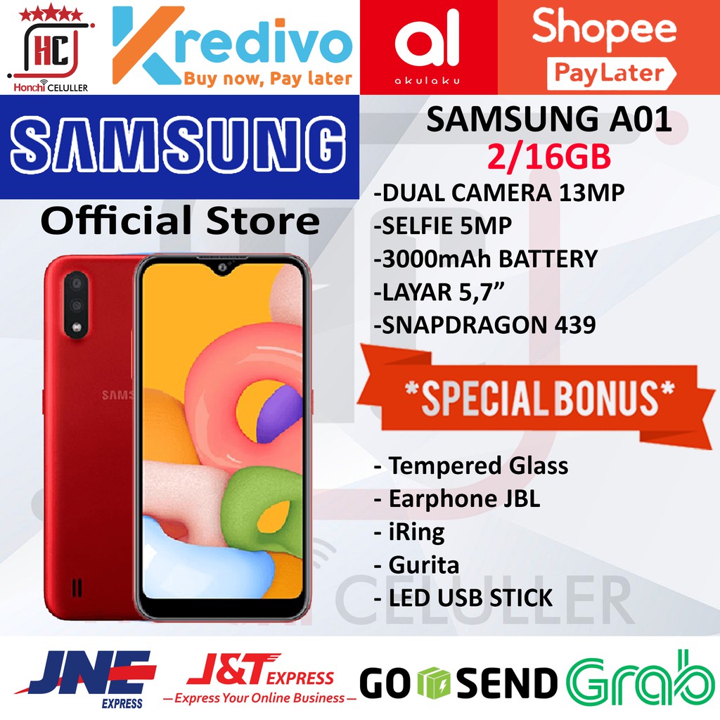 SAMSUNG A01 2/16GB GARANSI RESMI SEIN ORIGINAL FULL BONUS