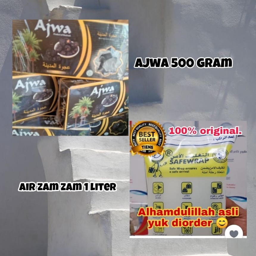 

air ZAM ZAM 1 liter dan kurma azwa setengah kg paket hemat