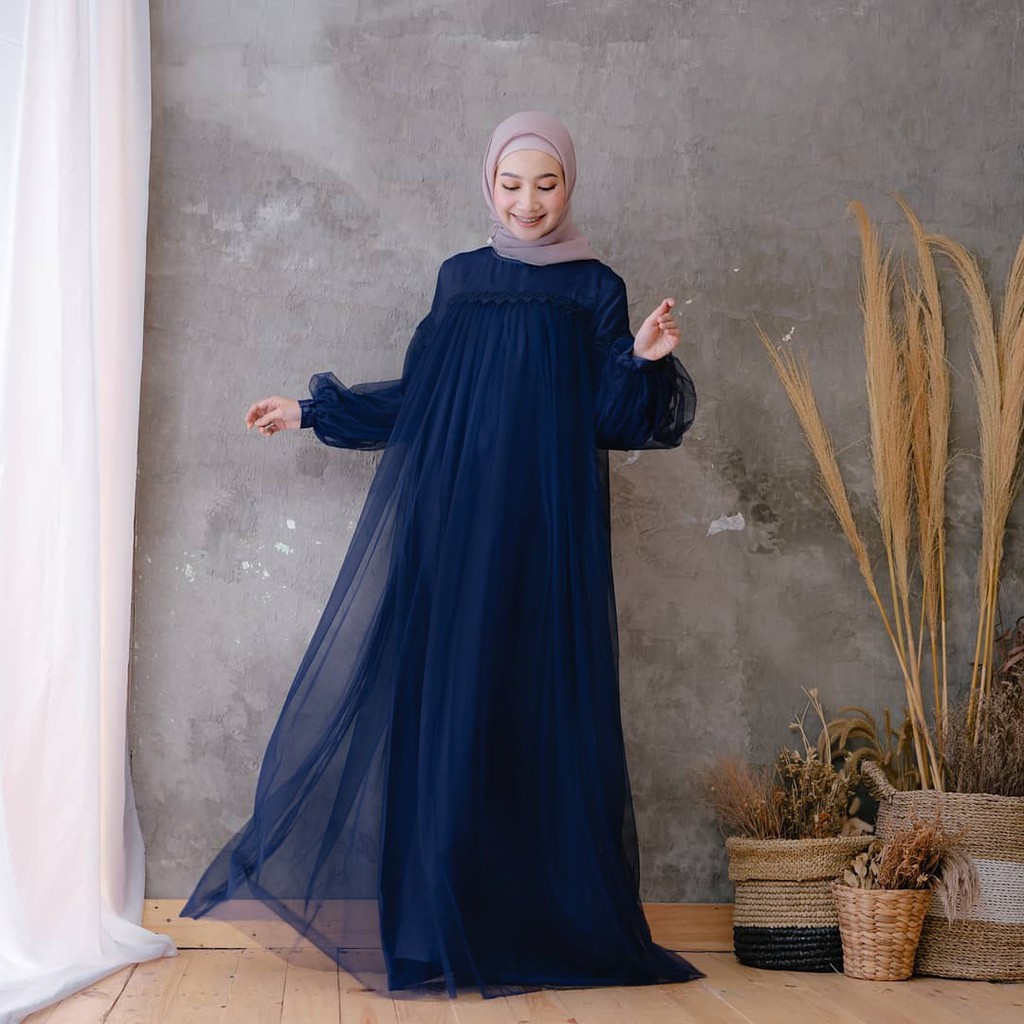 ZOYYA Dress Pesta Tille Renda / Long Dress Brukat / Dress Muslim / Dress Kondangan