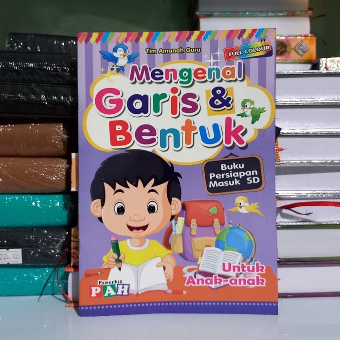 Buku anak Pintar Mengenal Garis &amp; Bentuk - Latihan Garis Bentuk untuk Anak Berwarna