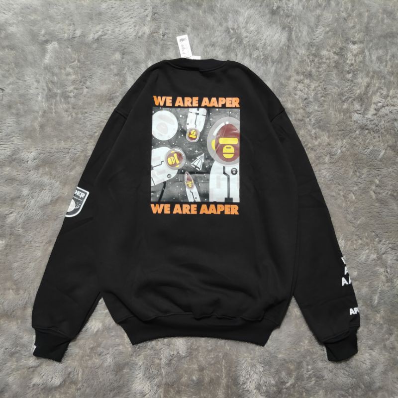 Sweater Crewneck Aape Space We Are Aaper Fulltag &amp; Lebel