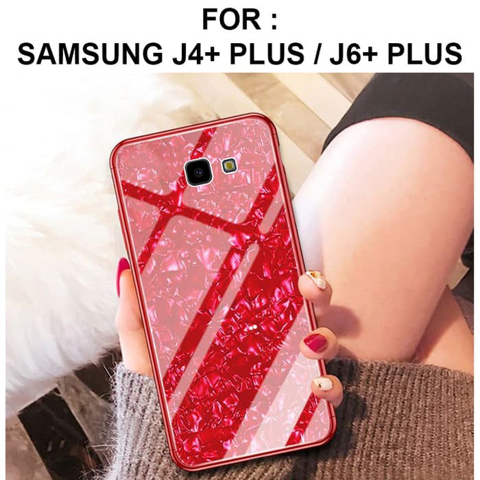 Tempered Shell case Samsung J4 Plus 2018 / J6 Plus 2018 / case hp / soft case / hard case