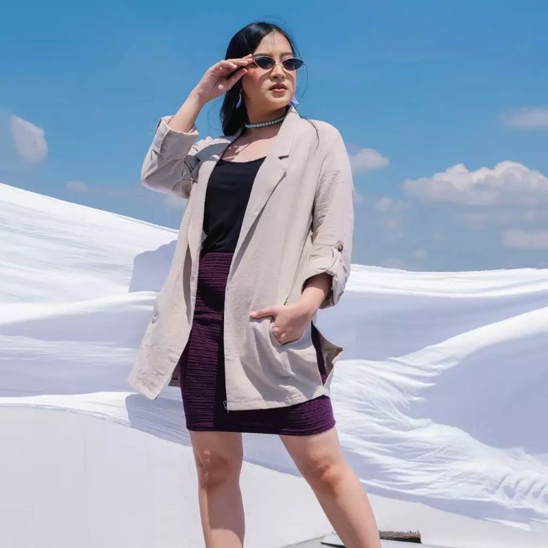 ANGGI Ziva Blazer | Blazer Wanita | Blazer Korea | Blezer Wanita | Blezer Korea | Cardigan Panjang |
